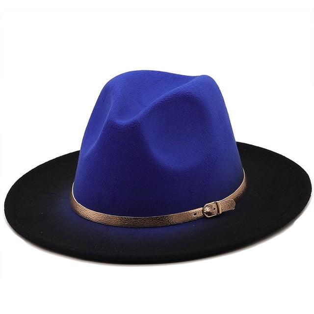 Two Colors Spray Painted Wool Jazz Hat  Fedora Unisex Color Autumn Winter Retro Hat Two Tone Dress Hat 56-58CM Stevvex