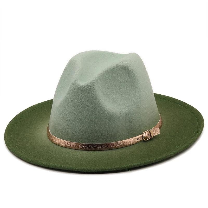 Two Colors Spray Painted Wool Jazz Hat  Fedora Unisex Color Autumn Winter Retro Hat Two Tone Dress Hat 56-58CM Stevvex