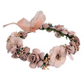 Blush Rose Wedding Garland Flower Crown