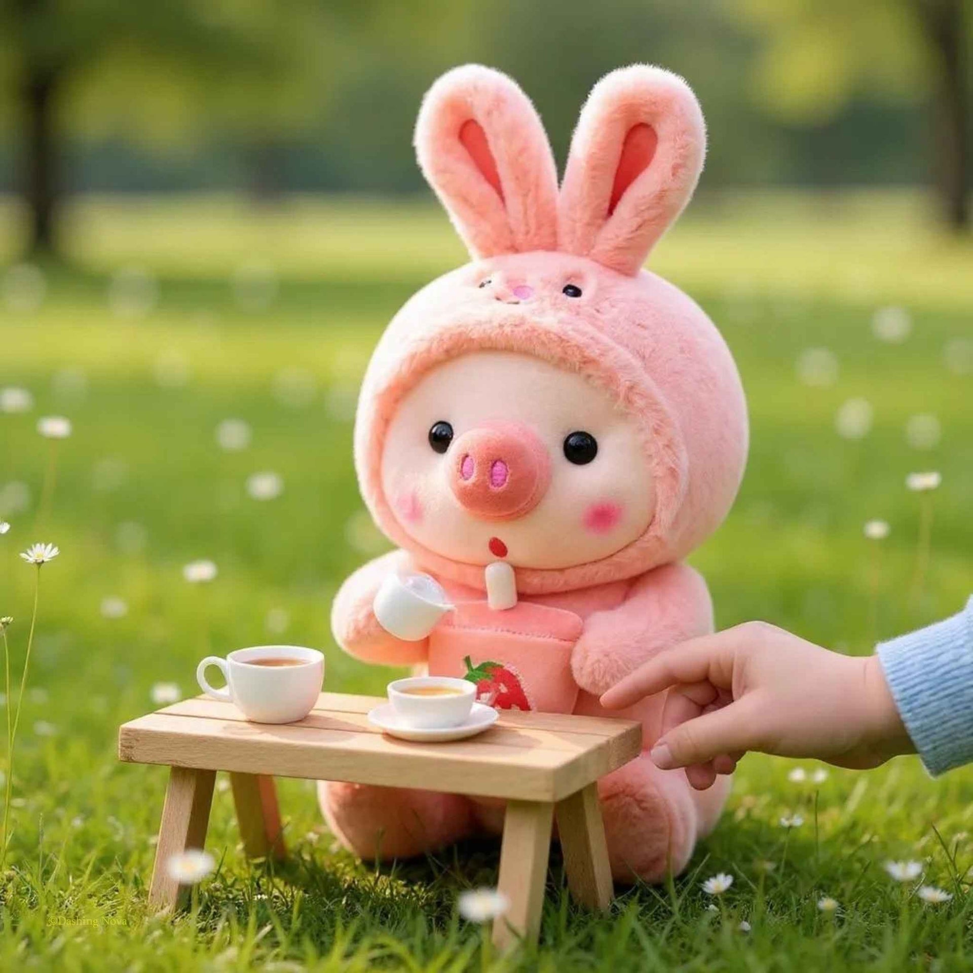 Pig Boba Plush Toy Cute Bubble Tea Stuffed Animal for Kids Dashing Nova