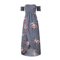 Boho Style Long Dress Women Floral Off Shoulder Maxi