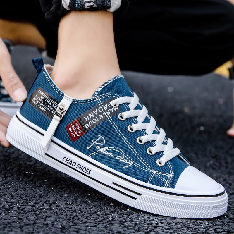 Breathable men's canvas shoes, Hong Kong style men's shoes, casual cloth shoes, trendy, lightweight, low top board shoes V.I.P Digital Presence