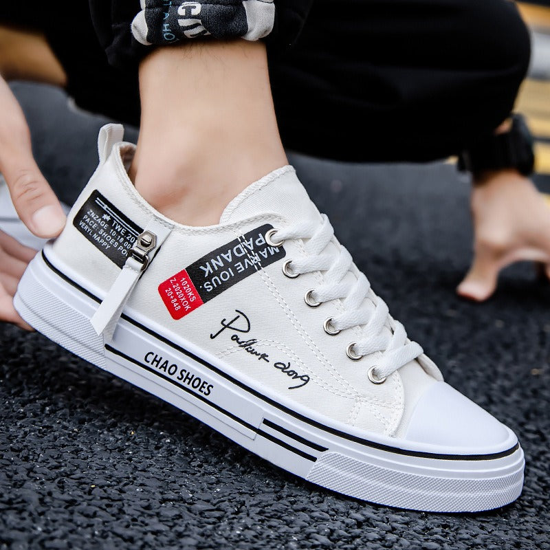 Breathable men's canvas shoes, Hong Kong style men's shoes, casual cloth shoes, trendy, lightweight, low top board shoes V.I.P Digital Presence