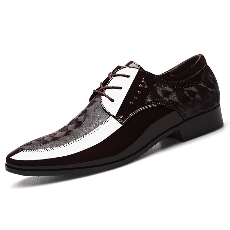 Bright leather shoes for men's business dress shoes, plus size men's shoes, versatile wedding shoes V.I.P Digital Presence