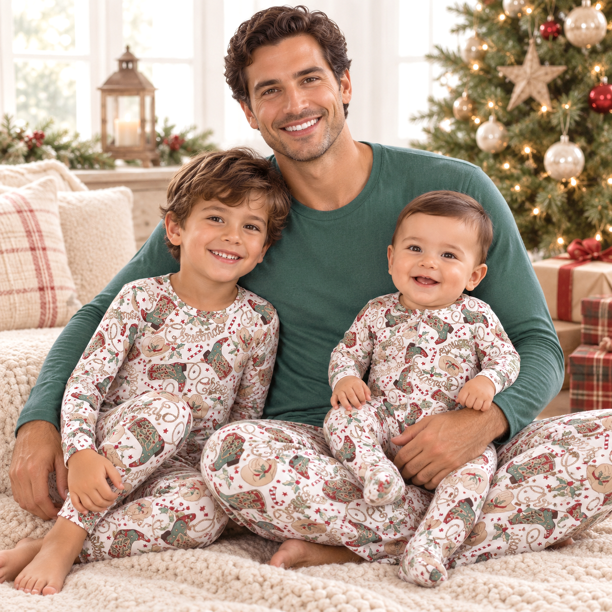 Western Christmas Family Matching Bamboo Pajamas - Cowboy Tesa Babe