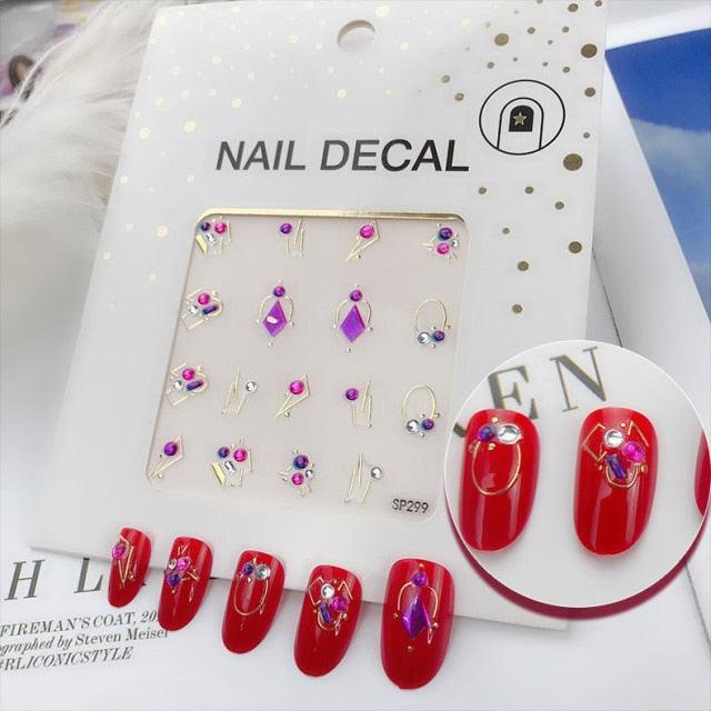 Bronzing Rhinestones Nail Art Decals 3D Sequins Holographic Nail Glitter Flakes Sequin Mirror Glitter Effect Decorations Nail Sticker Jewelry Design For Nails Sliders Tips Manicure Decoration Decoration Including Hearts Stars