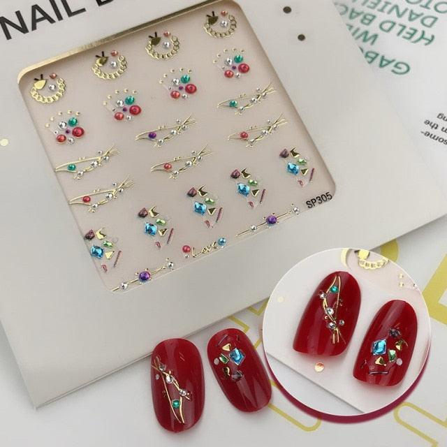 Bronzing Rhinestones Nail Art Decals 3D Sequins Holographic Nail Glitter Flakes Sequin Mirror Glitter Effect Decorations Nail Sticker Jewelry Design For Nails Sliders Tips Manicure Decoration Decoration Including Hearts Stars