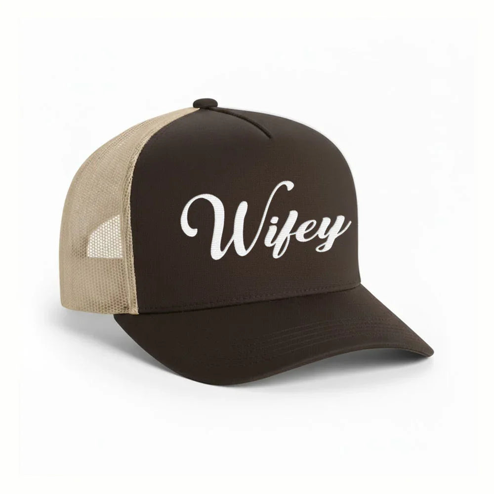 Embroidered Wifey Trucker Hat – Classic Mesh Cap for Wedding or Anniversary Adorb Custom Tees