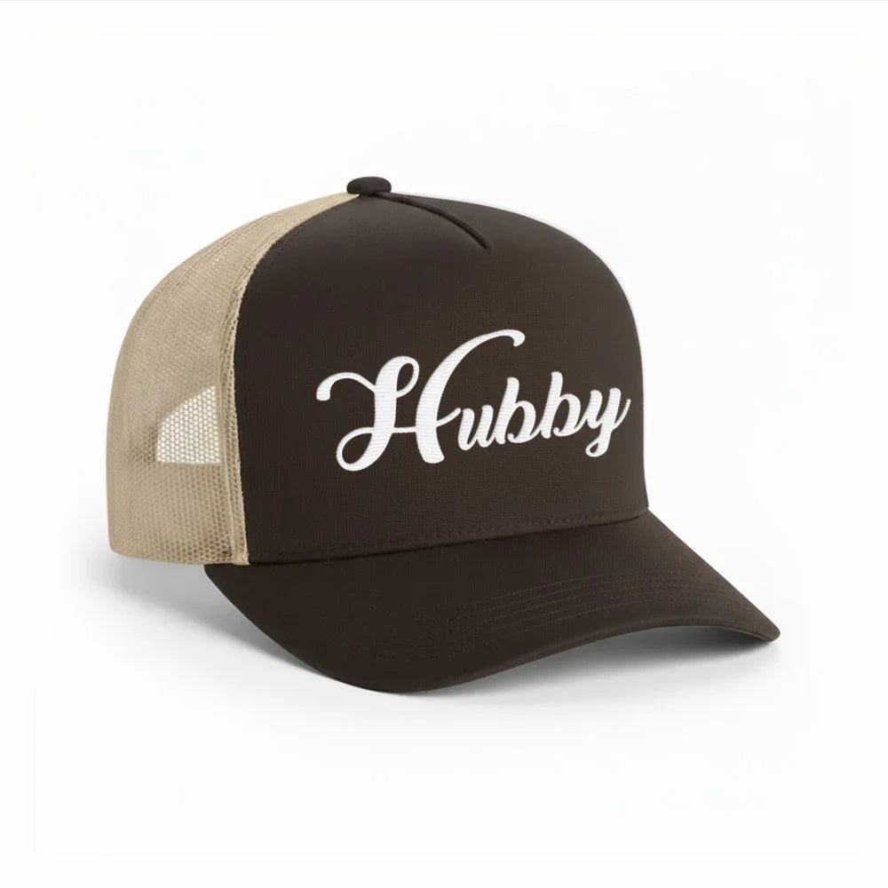 Embroidered Hubby Trucker Hat – Classic Mesh Cap for Wedding or Anniversary Adorb Custom Tees
