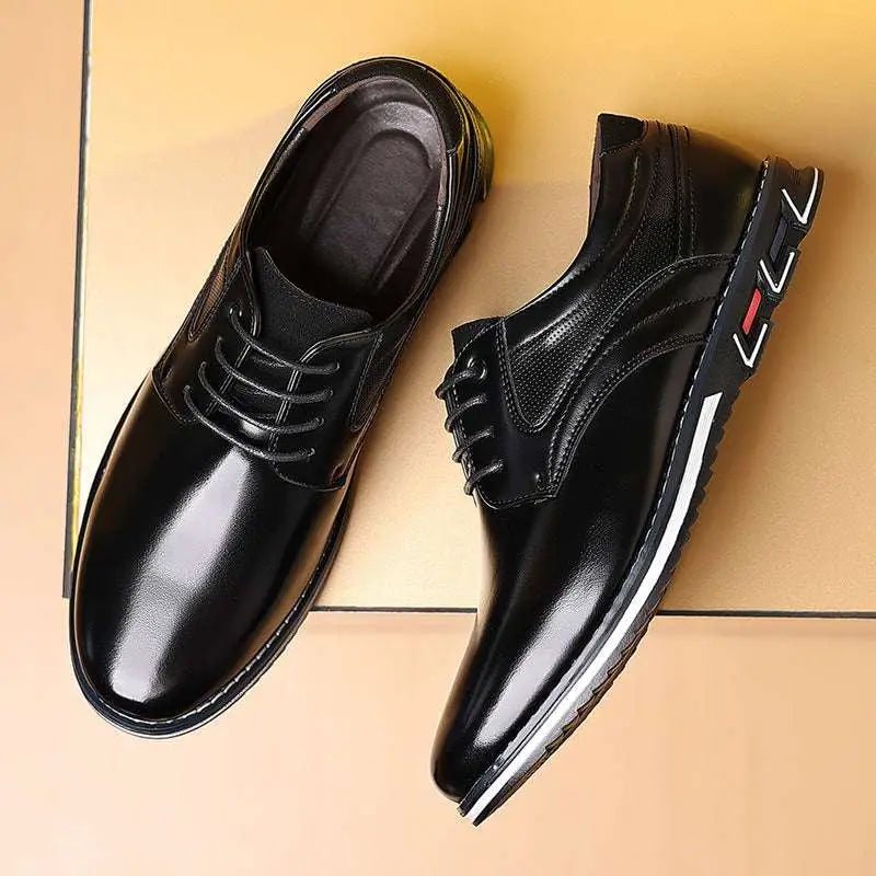 Brown Textured Work Fashion Leather Shoes