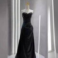 Burgundy Leather Skirt Evening Gown with Sleeves
