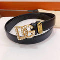 Dolce Gabbana Calfskin belt with bejeweled DG logo 'Black' Banlieue91