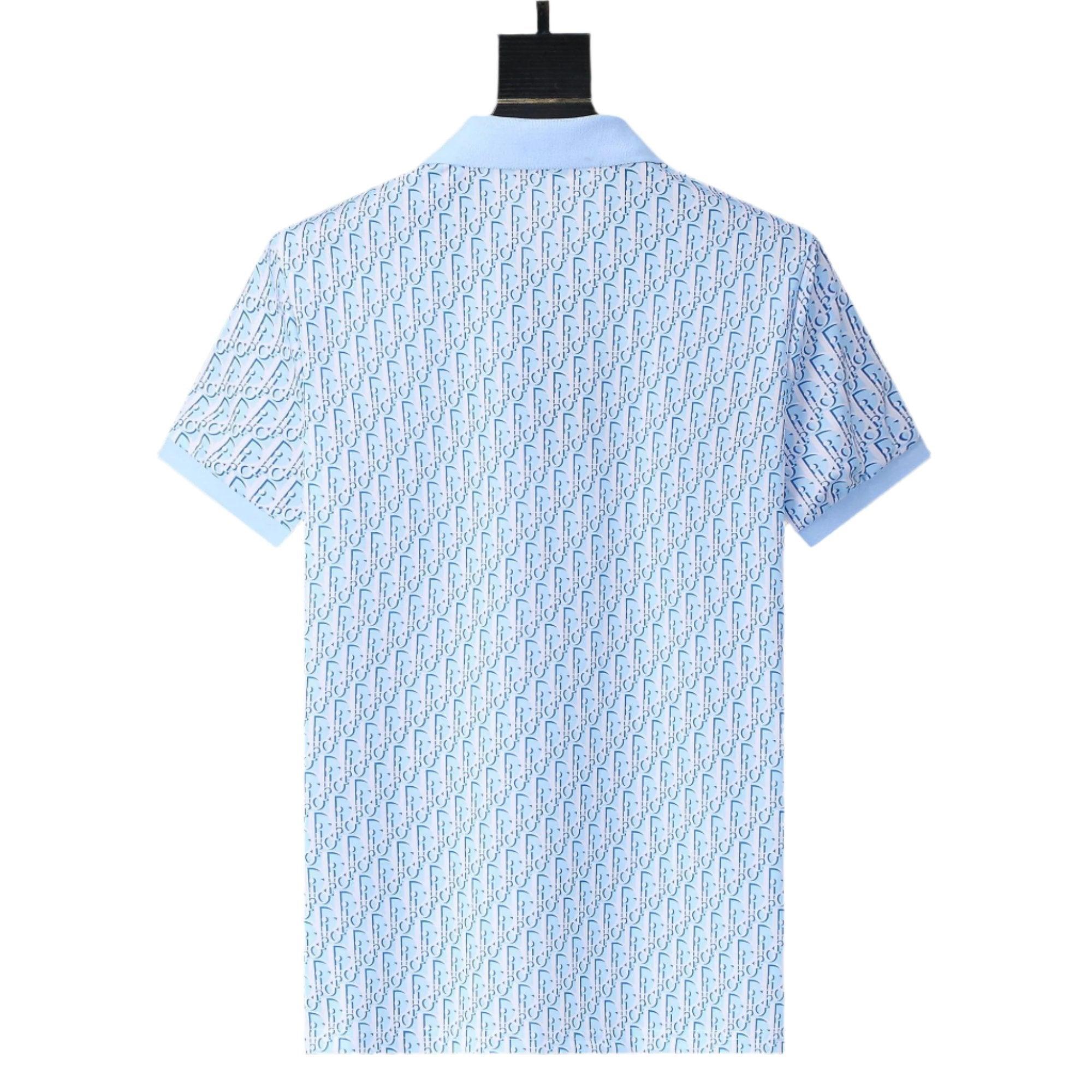 Dior Light Blue T-Shirt With Collar Banlieue91