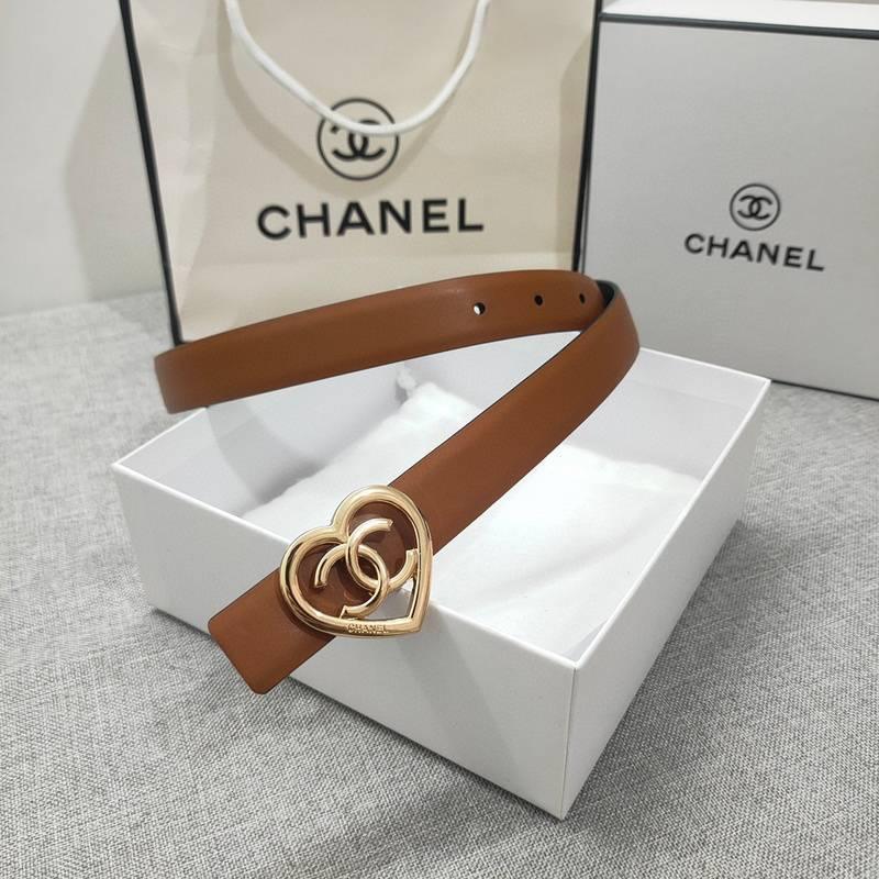 Chanel Calfskin CC Heart Coco In Love Women Belt 'Brown' Banlieue91