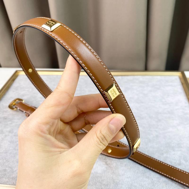 Celine Women Gold Buckle Belt 'Brown' Banlieue91