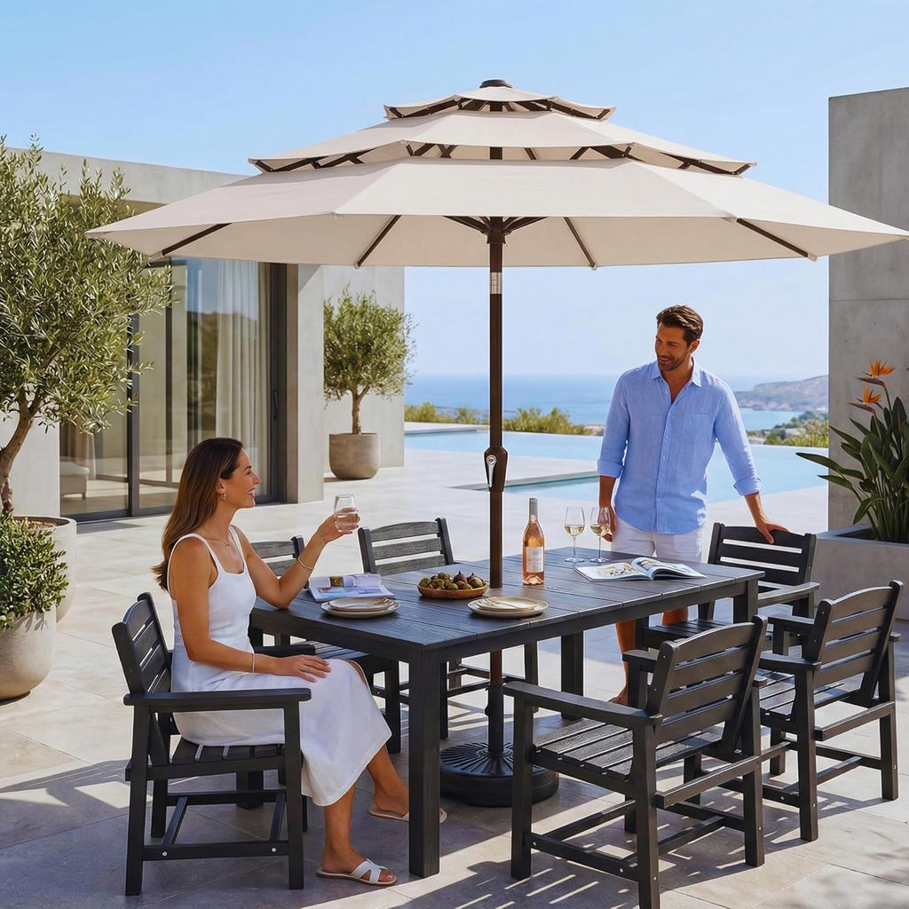 10ft Weatherproof Outdoor Patio Umbrella UPF 50Plus