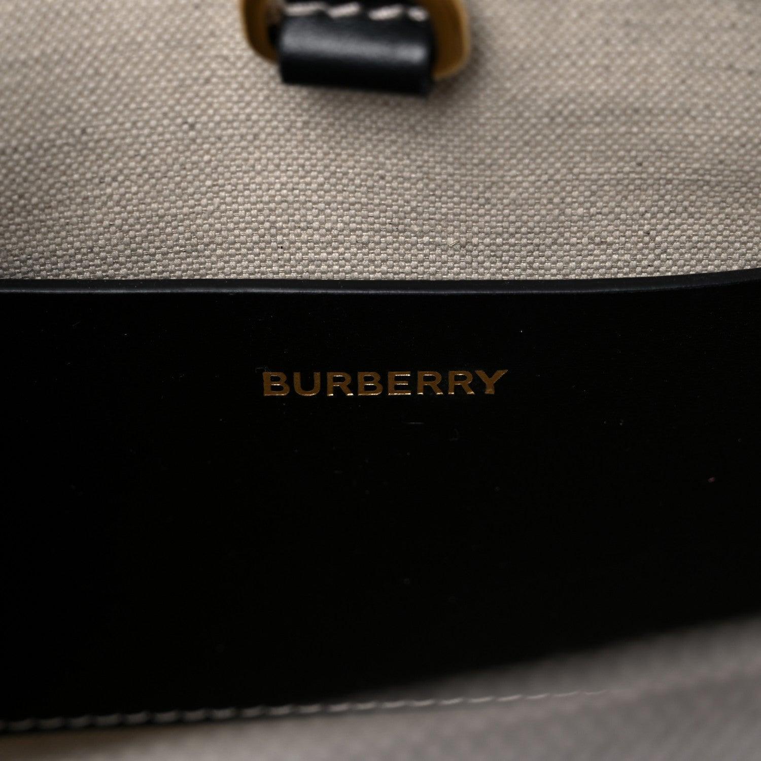 Burberry Canvas Smooth Calfskin Mini Two Tone Freya Tote Banlieue91