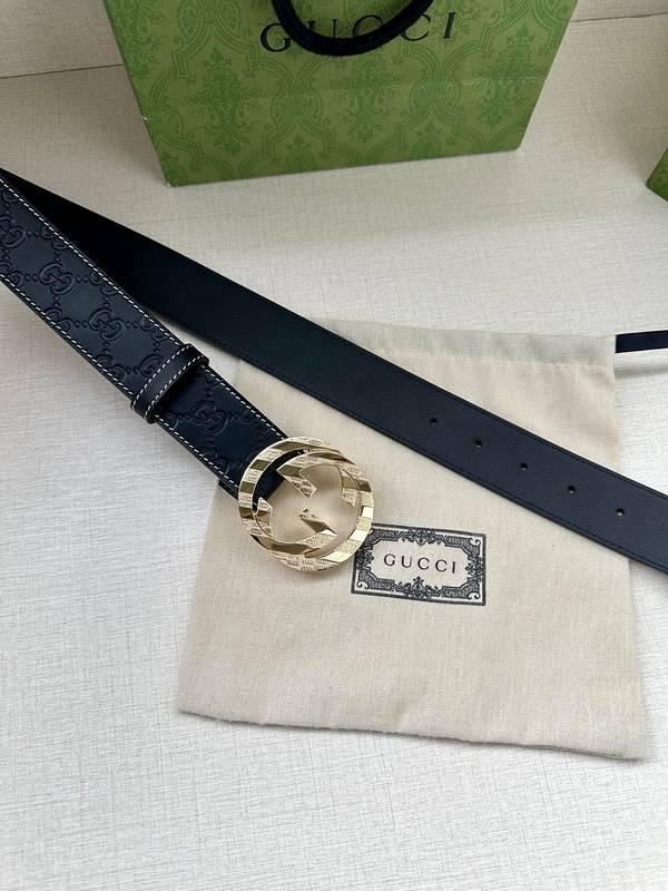 GUCCI Embellished coated-canvas and leather belt 'Black' Banlieue91