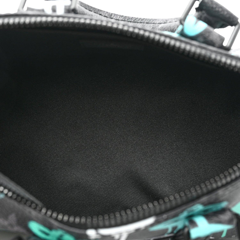 Louis Vuitton Monogram Eclipse LV Graffiti Keepall Bandouliere 25 'Green Light' Banlieue91