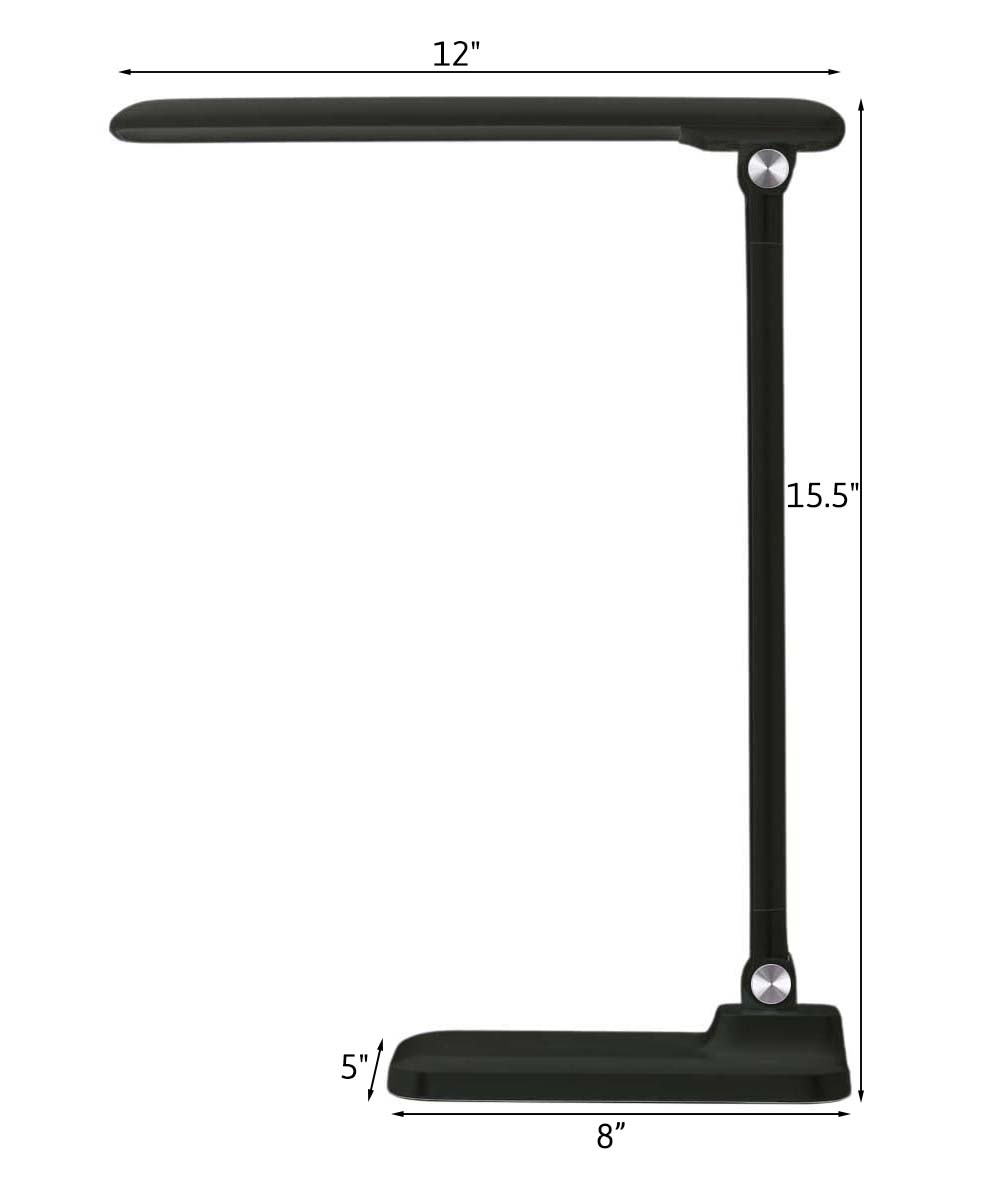 Brilli 15"H Bright-Clean Antimicrobial LED Desk Lamp Matte Black Finish with Wireless Charging LampsUSA
