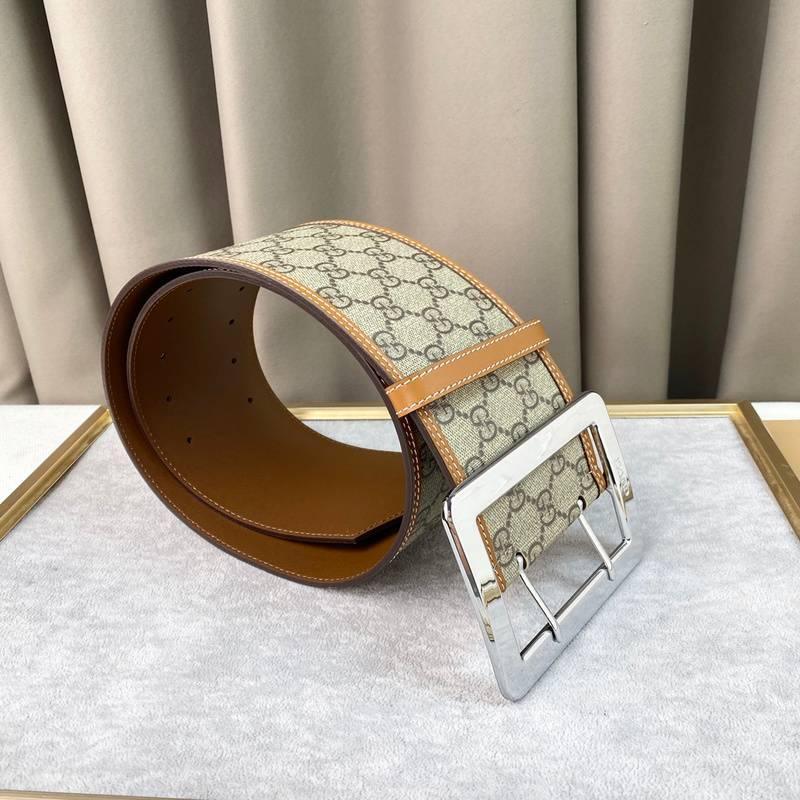 GUCCI Embellished coated-canvas and leather Women belt 'Beige' Banlieue91