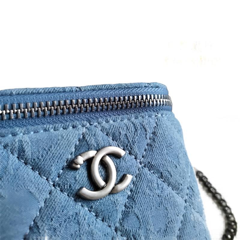 Chanel coco love long vanity case denim Camelia blue SHW Banlieue91