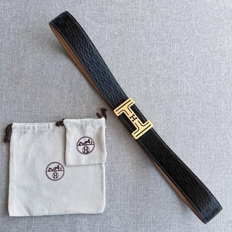 Hermes Men Gold Buckle Belt 'Black' Banlieue91