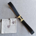 Hermes Men Gold Buckle Belt 'Black' Banlieue91