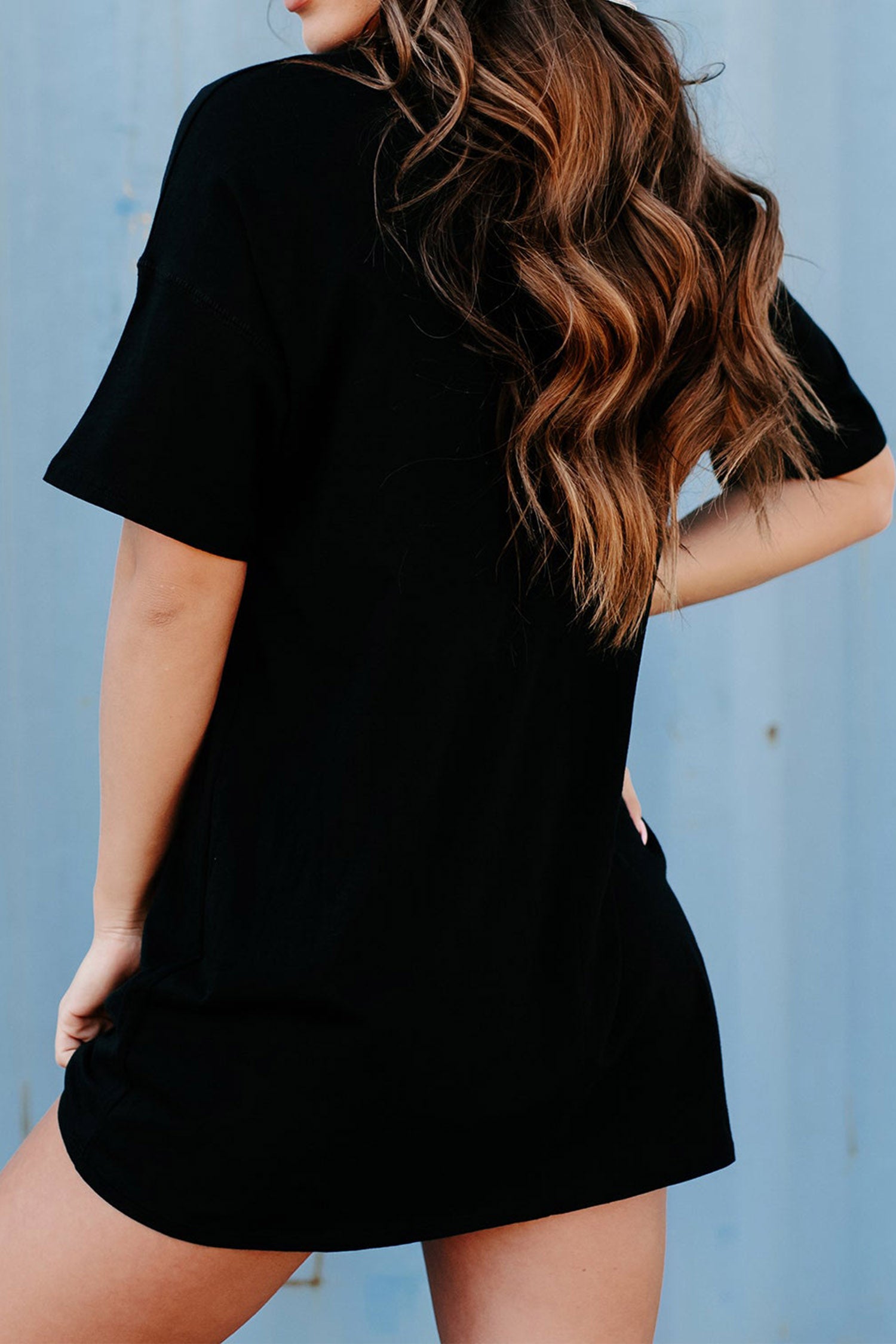 Black Western Mallard Duck Print Oversized Tunic Tee
