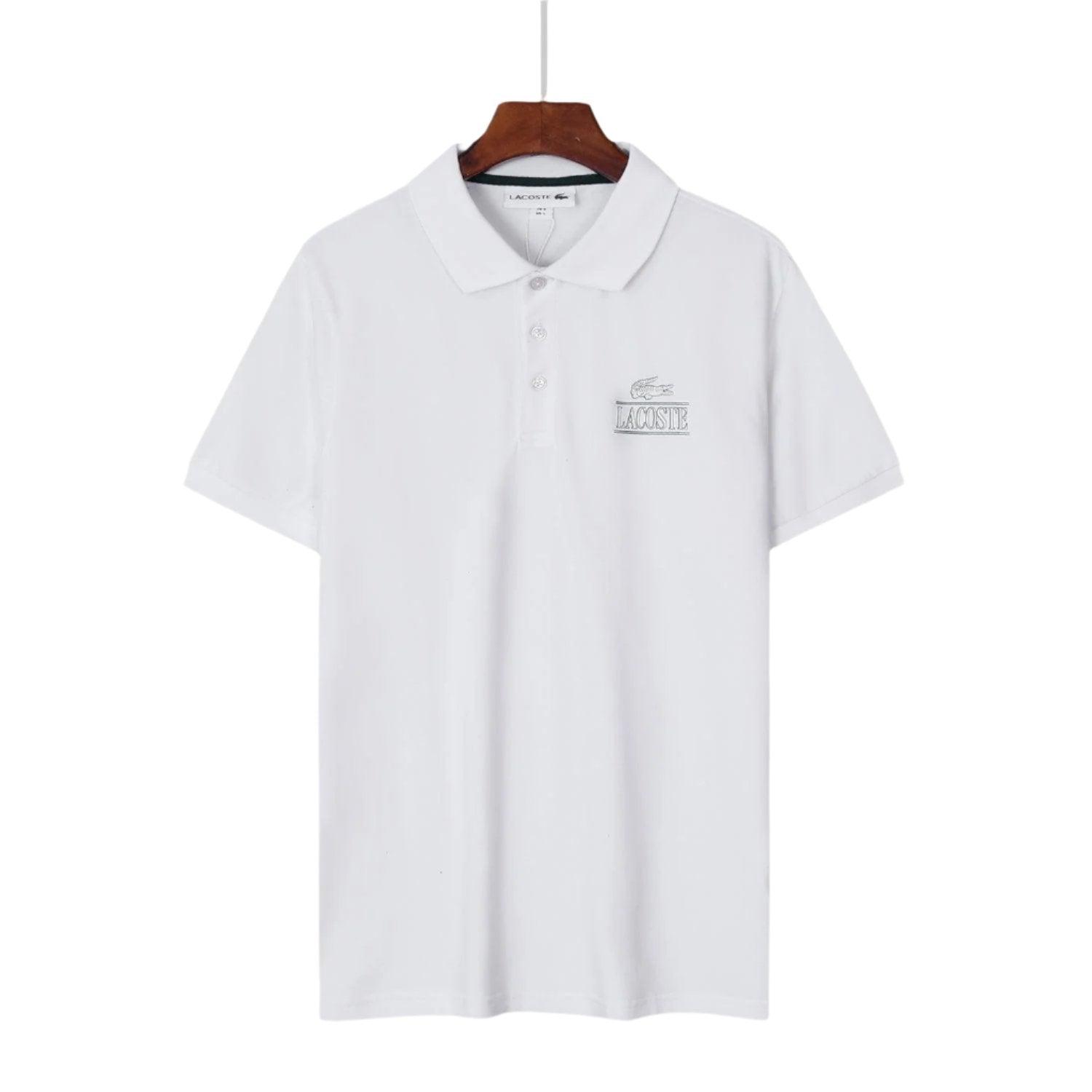 Lacoste White T-Shirt with Collar Banlieue91