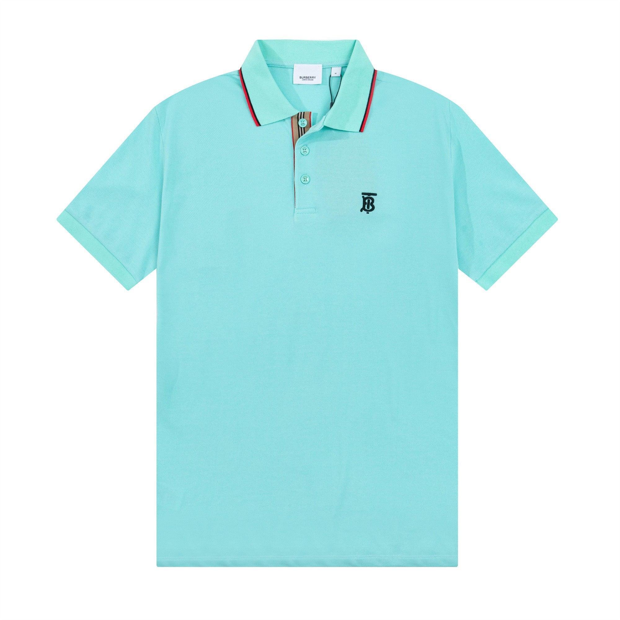 Burberry Light Blue T-Shirt With Collar Banlieue91