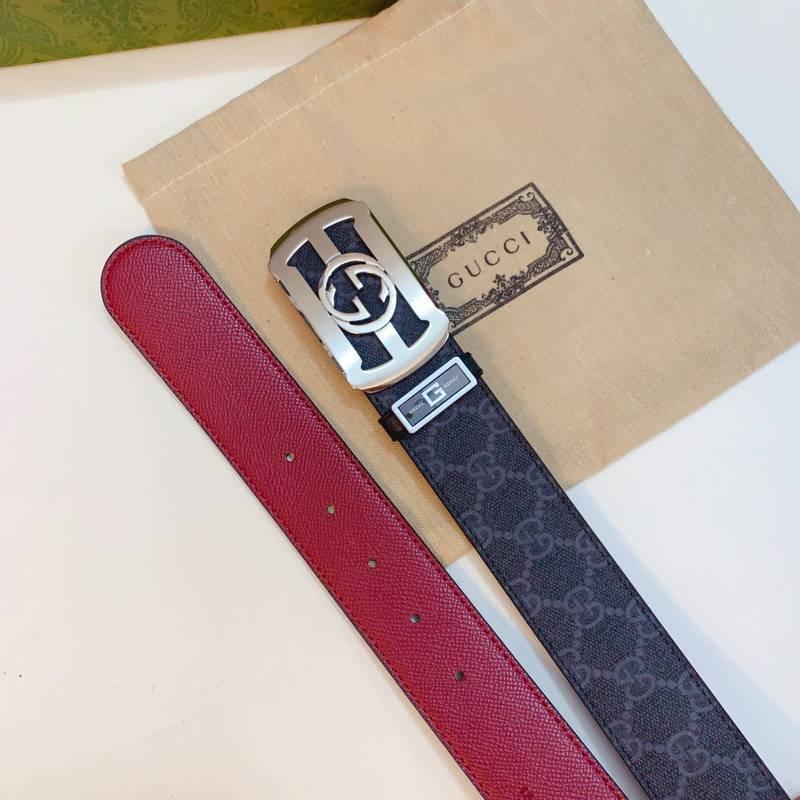 GUCCI Embellished coated-canvas and leather belt Banlieue91