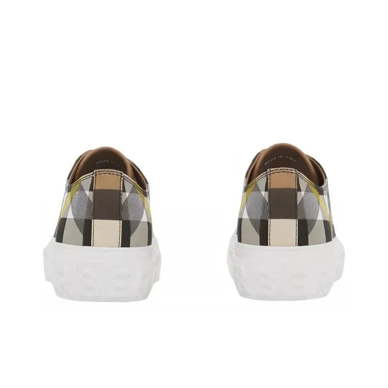 Burberry Exaggerated Check Cotton Sneakers Wheat Banlieue91