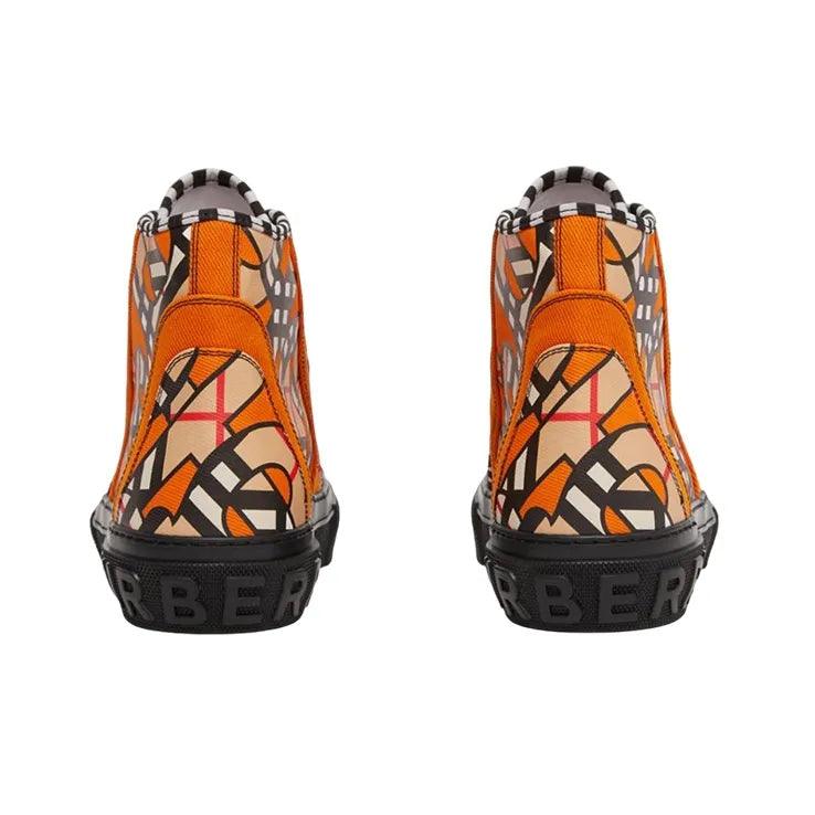 Burberry High Top Stylish Skateboarding Shoes 'Bright Orange' Banlieue91