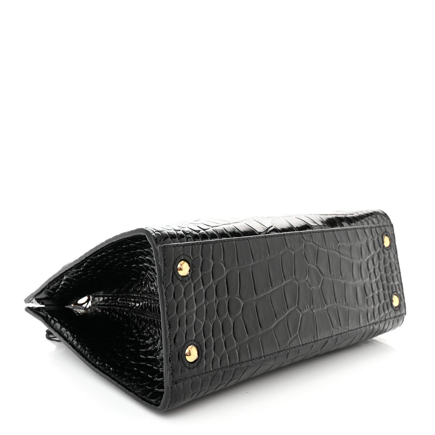 Burberry  Crocodile Embossed Calfskin Mini Frances Tote Banlieue91