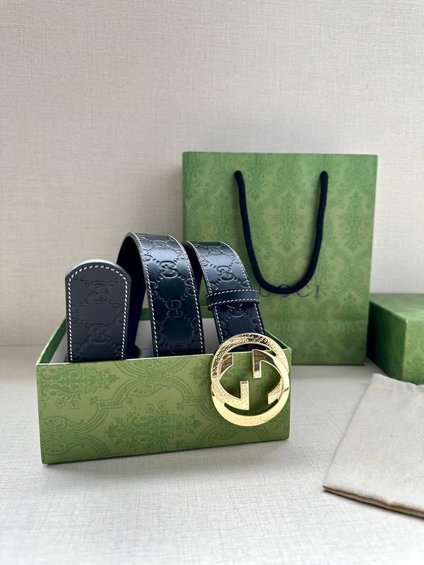 GUCCI Embellished coated-canvas and leather belt 'Black' Banlieue91