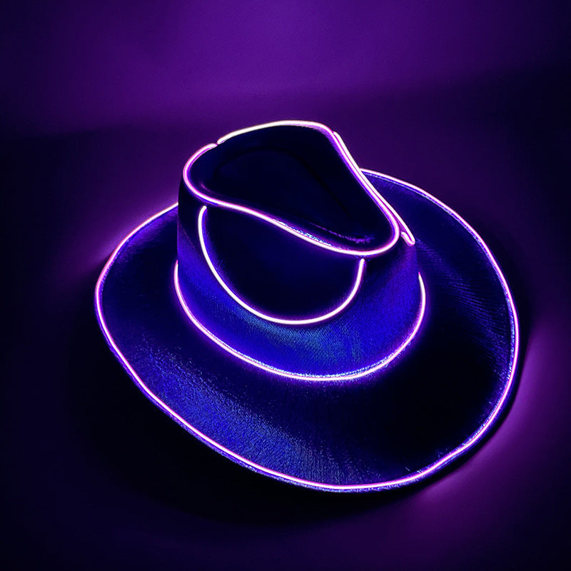 Halloween Carnival Party LED Wireless Fluorescent Colorful Cowboy Flashing Hat FLIPSTYLEZLLC
