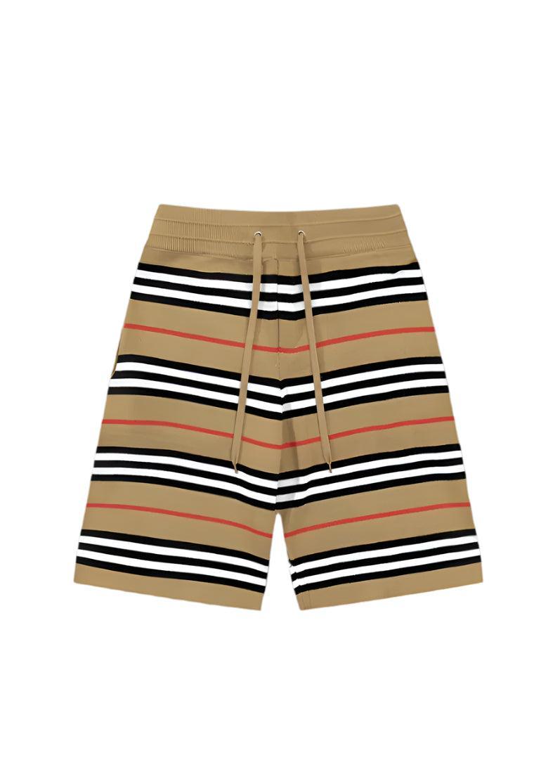 Burberry Men's Striped Cotton Knit Basketball Shorts 'Beige' Banlieue91