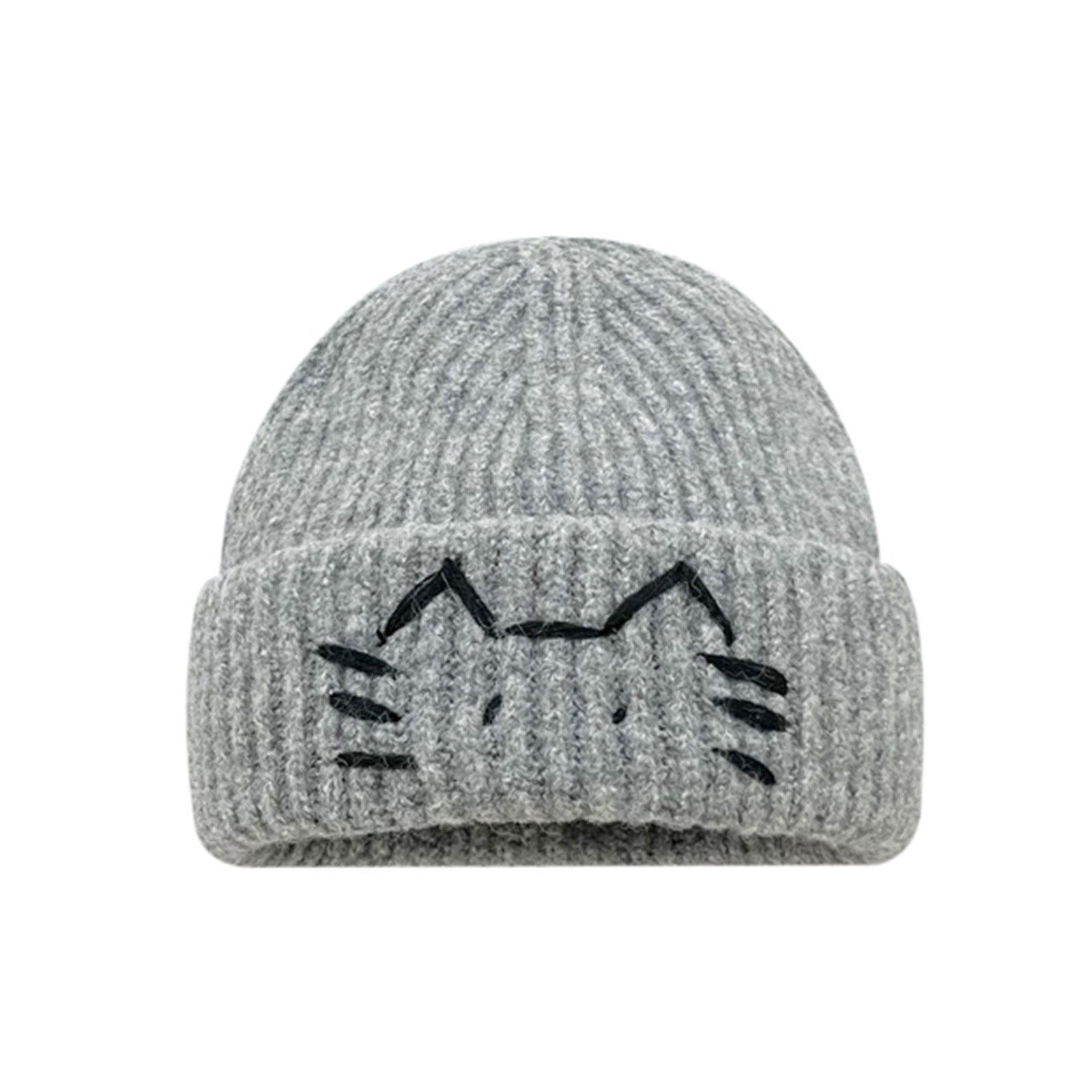 Women’s Cute Cat Line Design Knitted Hat – Warm Fall & Winter Beanie FitiqueFit