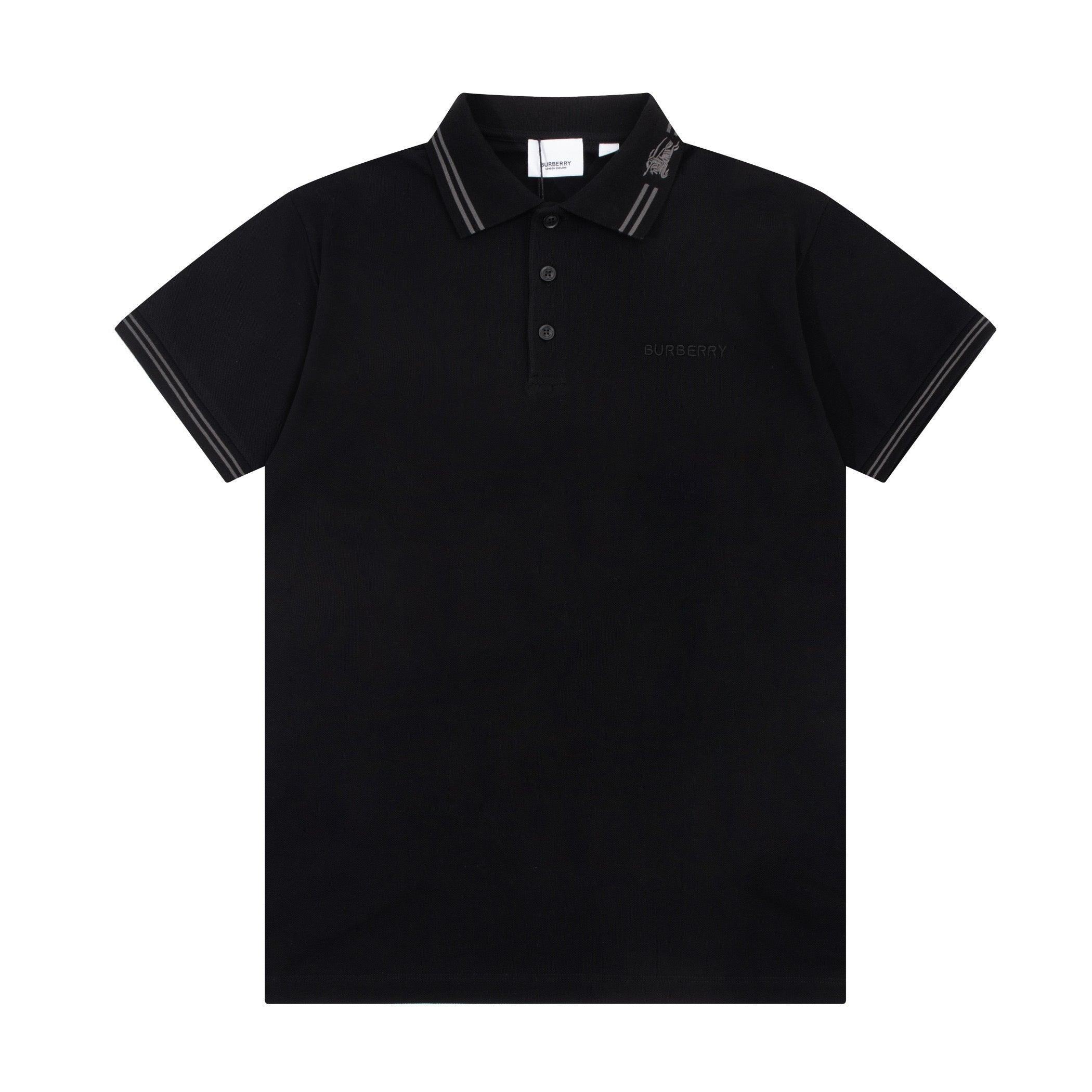 Burberry Black T-Shirt With Collar Banlieue91