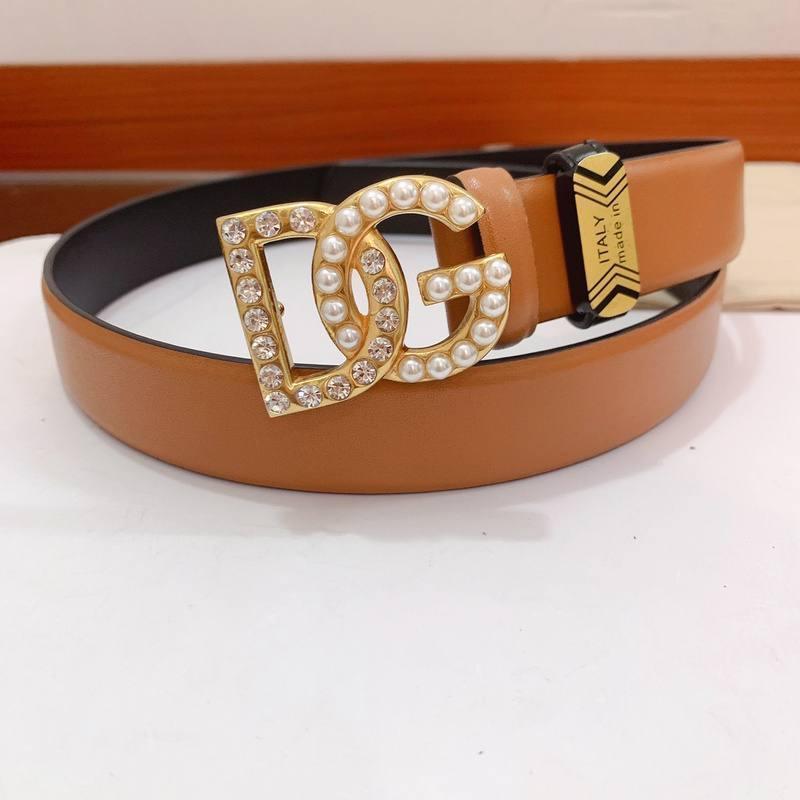 Dolce Gabbana Calfskin belt with bejeweled DG logo 'Brown' Banlieue91