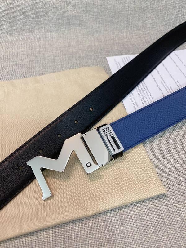 Montblanc M Buckle Reversible Leather Belt 'Black/Blue' Banlieue91