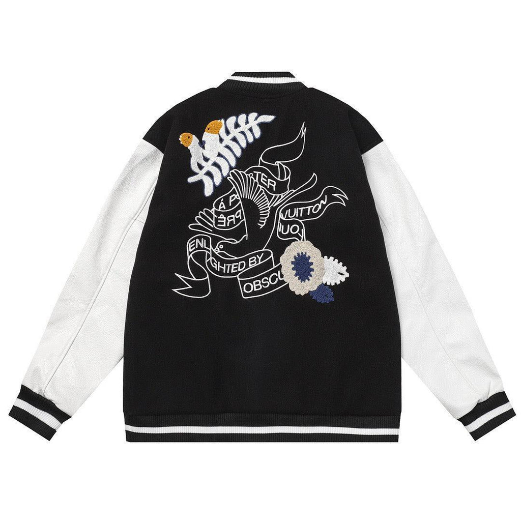 LOUIS VUITTON CROCHET FLOWERS VARSITY JACKET - BLACK Banlieue91