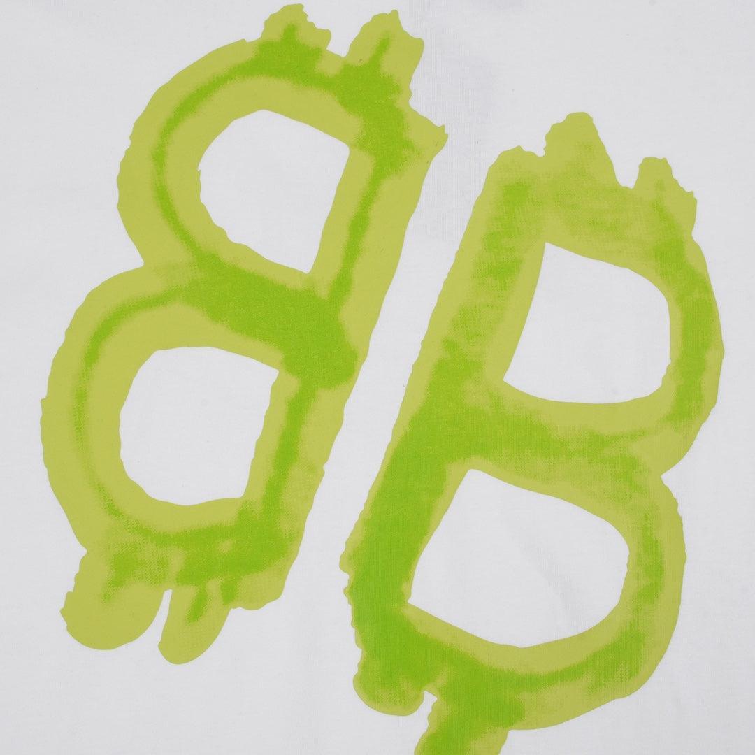 Balenciaga White & Green T-Shirt Without Collar Banlieue91