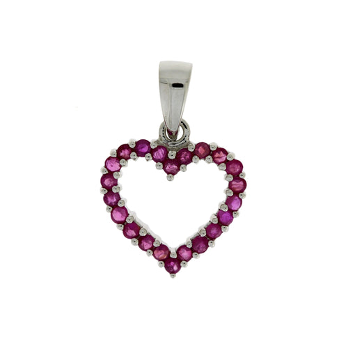 .37ct Ruby Heart Love Pendant 10KT White Gold Bids.com