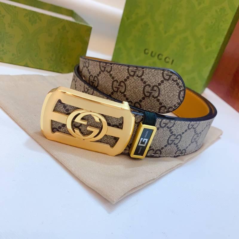GUCCI Embellished coated-canvas and leather belt 'Beige' Banlieue91