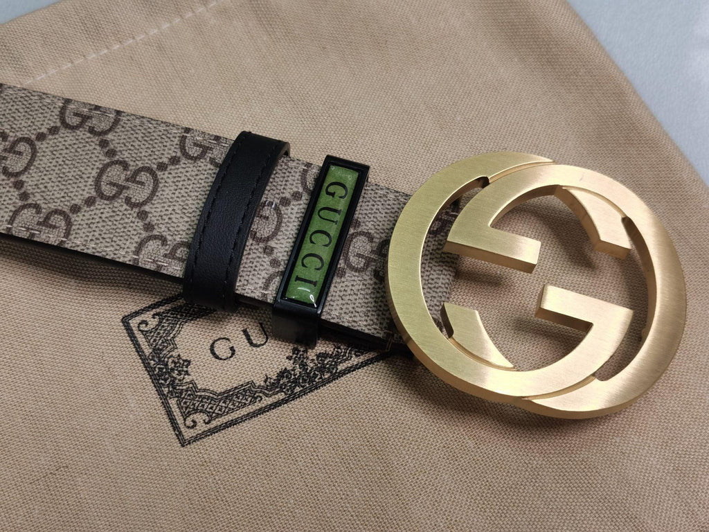 GUCCI Embellished coated-canvas and leather belt Banlieue91