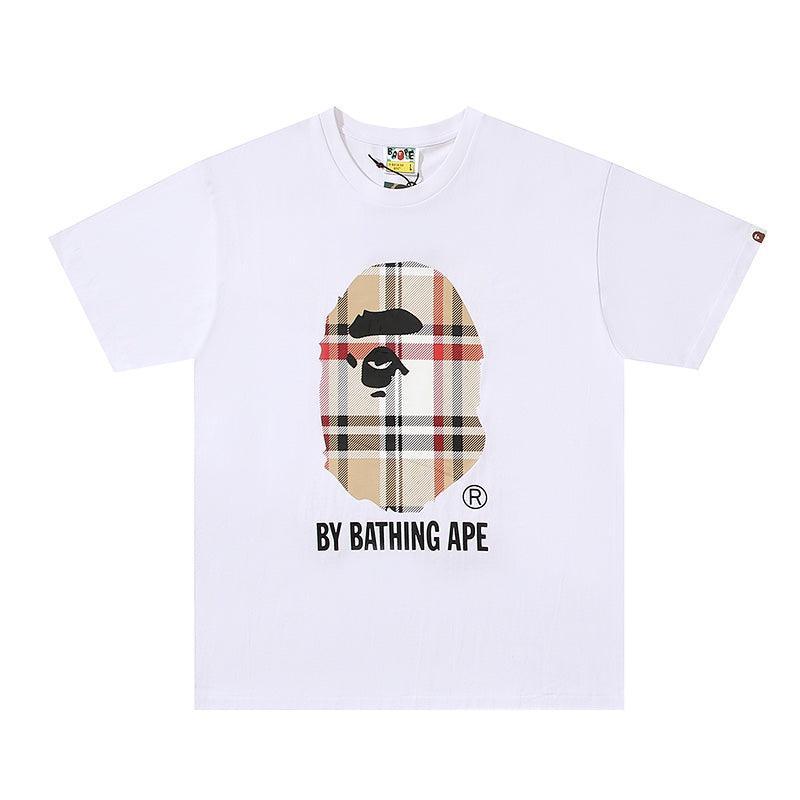 Bathing Ape Check by Bathing Tee White/Beige Banlieue91