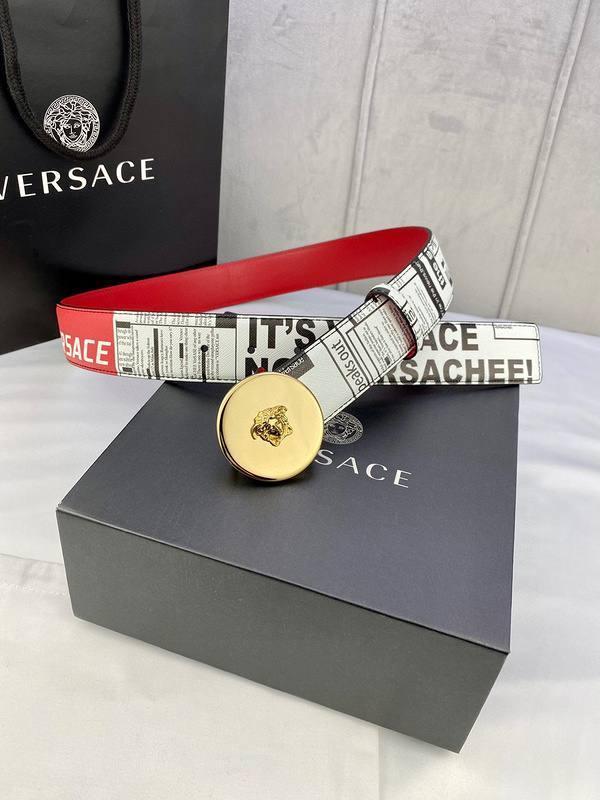 Versace MEDUSA BIGGIE ENAMEL LEATHER BELT Banlieue91