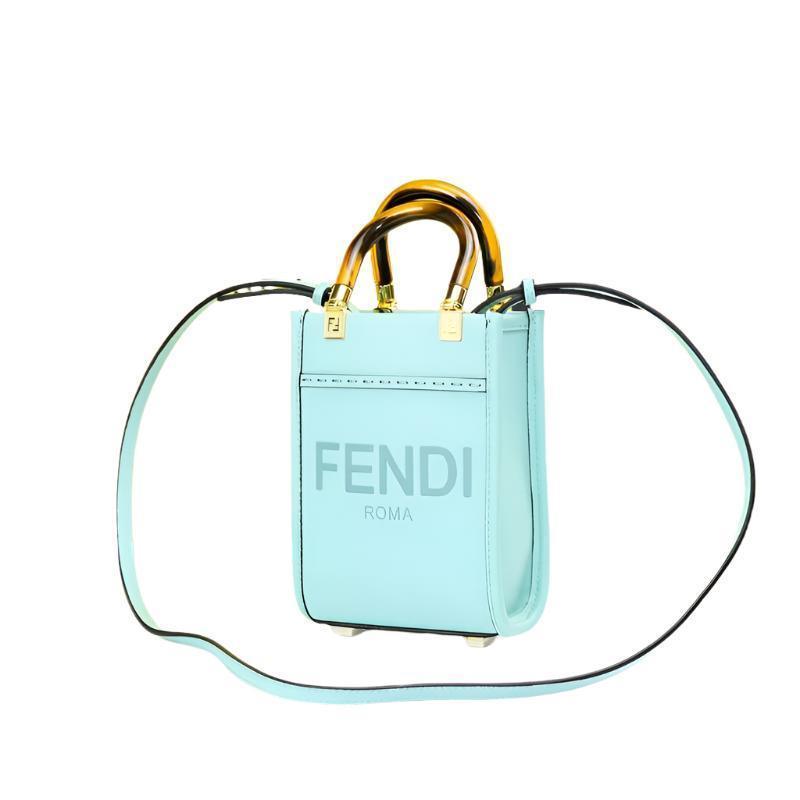 Fendi  Vitello King Plexiglass Logo Embossed Mini Fendi Sunshine Shopper Tote Banlieue91